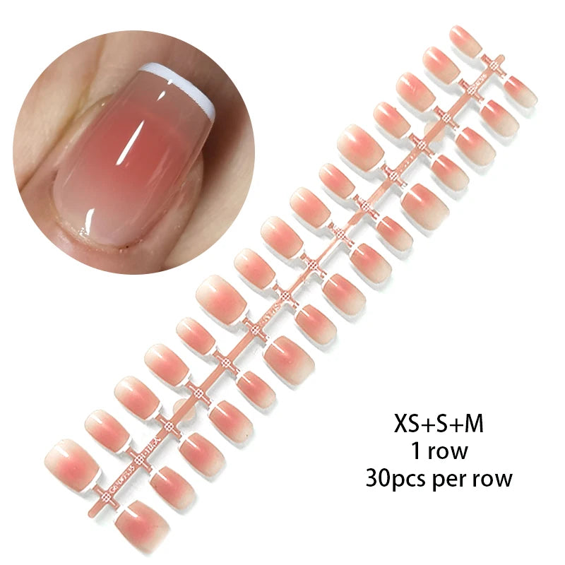 Matte Nude Press-On Nail Set | 30pcs Full Cover False Nails | French & Nude Styles Nude 09 | Afrocentric