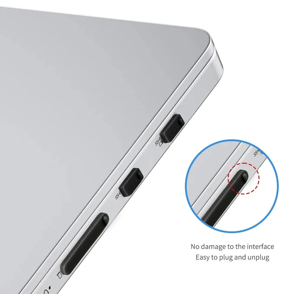 USB-C Dust Protector Caps | Silicone Anti-Dust Plug Set for Laptop | Afrocentric