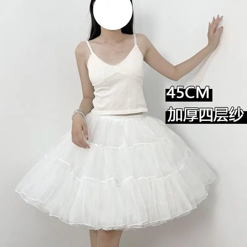 Multi-layer Ruffled Petticoats for Women - Fluffy Bubble Skirt Crinoline Underskirt 4 layers 45cm long | Afrocentric