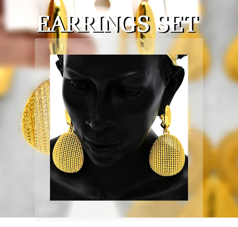 African Gold Round Statement Earrings | Afrocentric