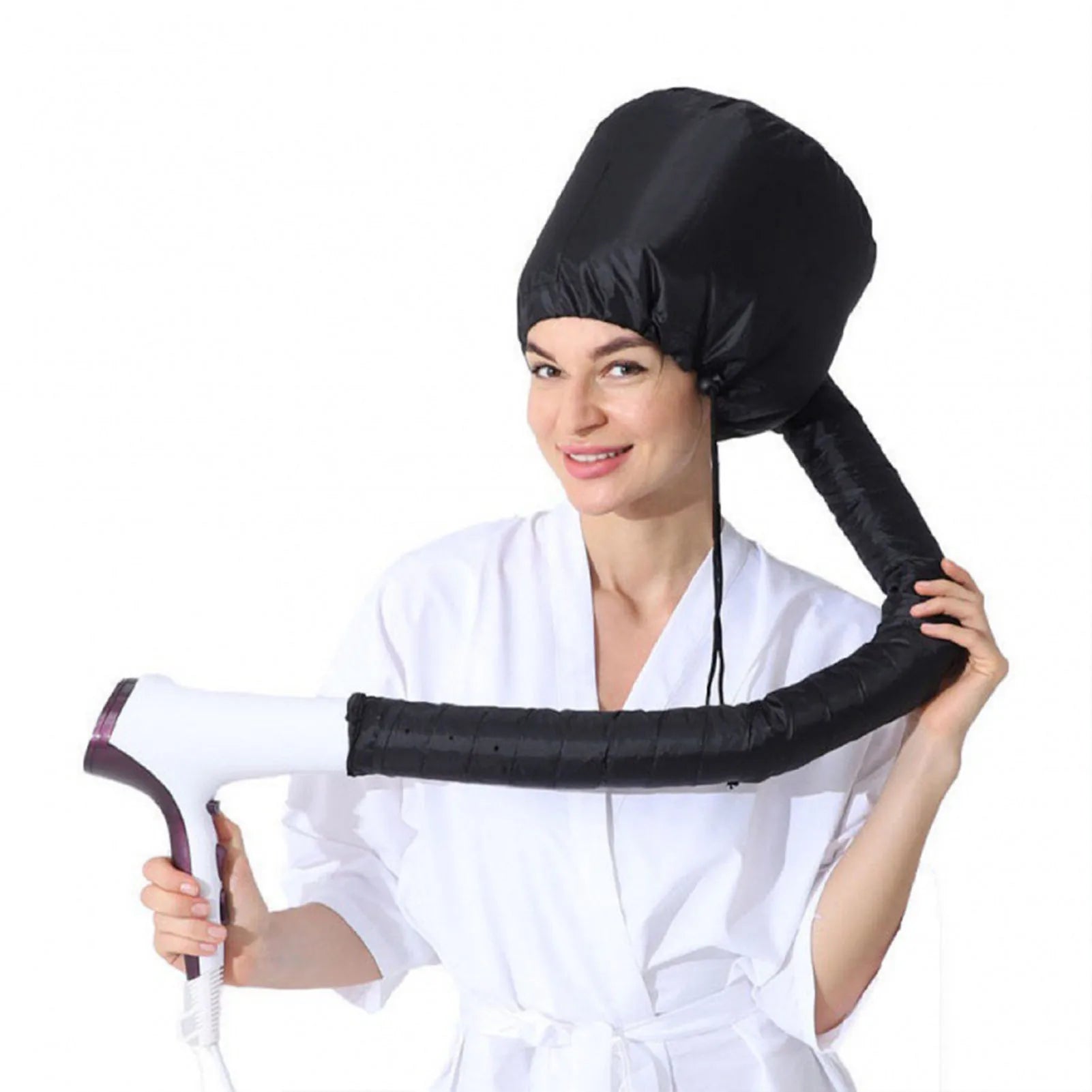 Hair Dryer Steamer Cap | Reusable Deep Conditioning Heat Cap black | Afrocentric
