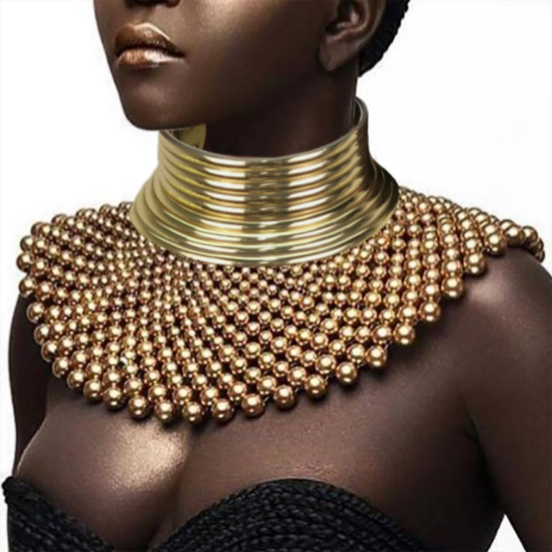 African Handmade Beaded Collar Necklace | Afrocentric