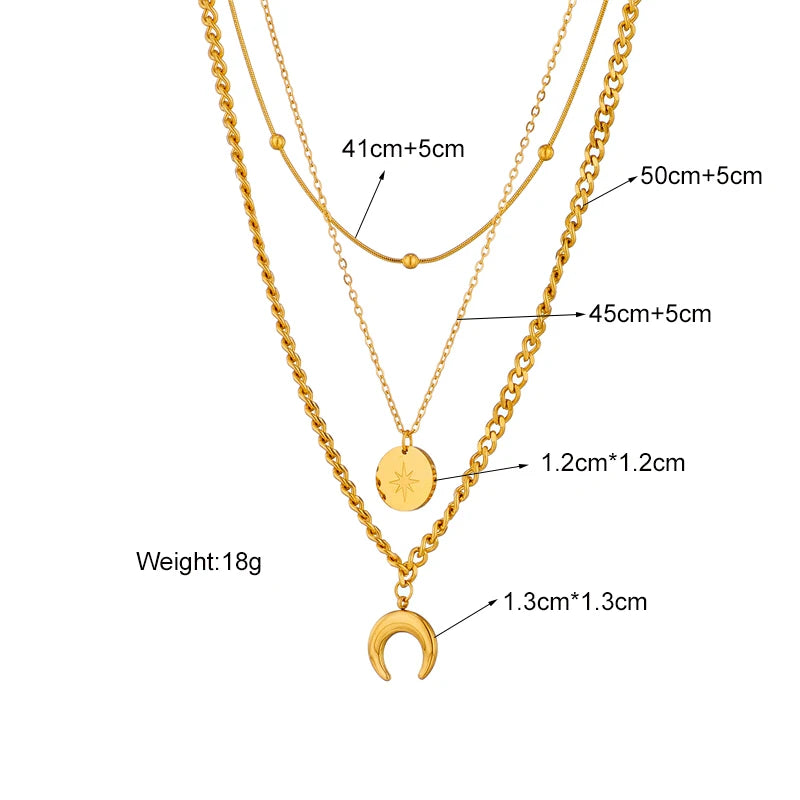 Multilayer Coin Pendant Necklace | Layered Chain for Women | Afrocentric