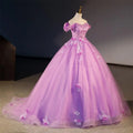 Floral Quinceañera Ball Gown – Off Shoulder Tulle Dress (Plus Size Available)
