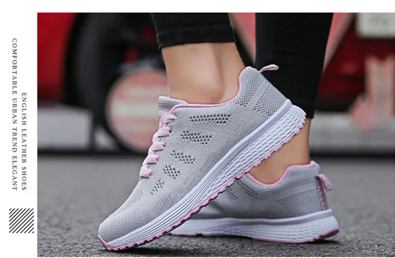 Women Casual Breathable Mesh Flat Sneakers - Lightweight Walking Gym Shoes | Afrocentric