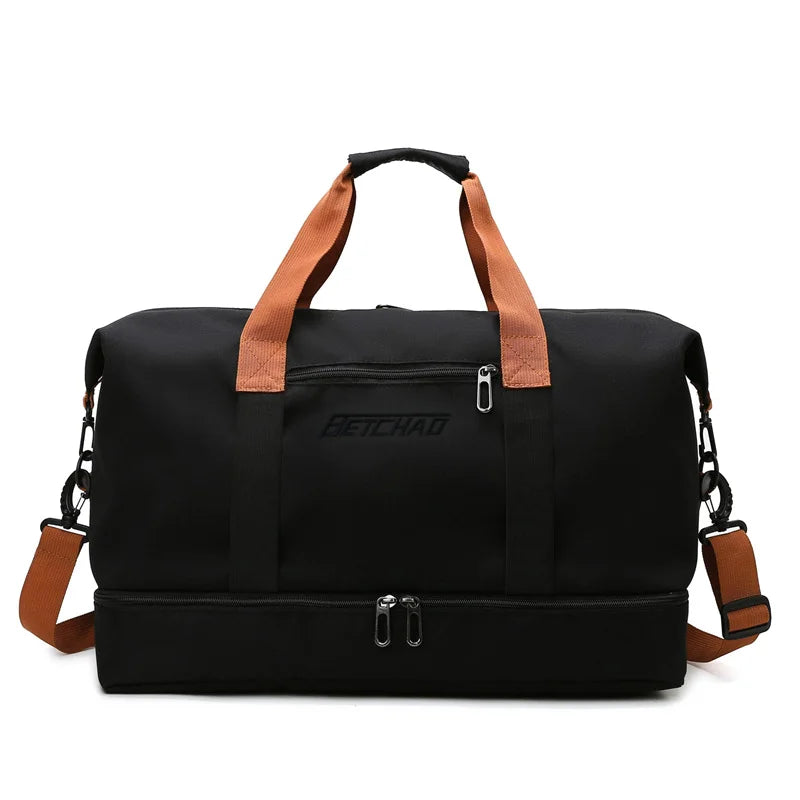 Expandable Large-Capacity Travel & Gym Bag | Weekender Duffel | Unisex black | Afrocentric