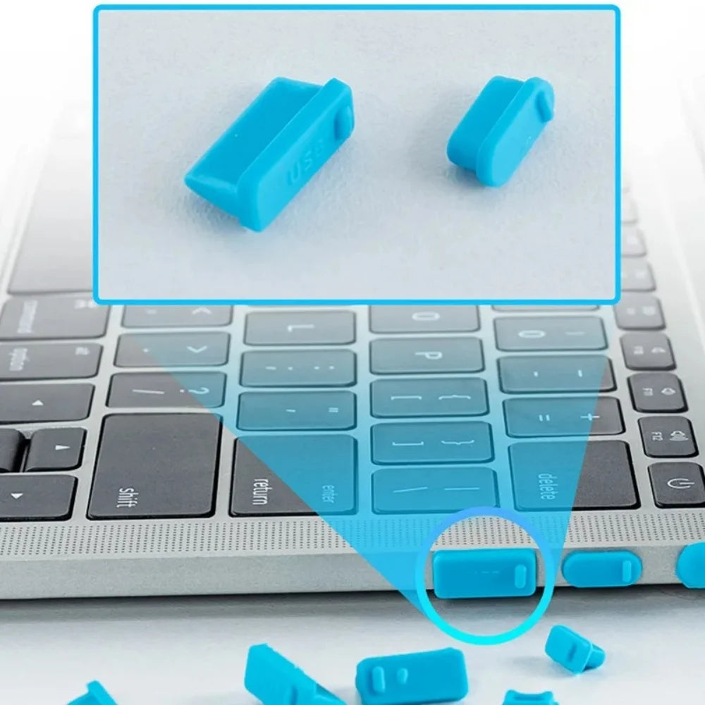 USB-C Dust Protector Caps | Silicone Anti-Dust Plug Set for Laptop | Afrocentric