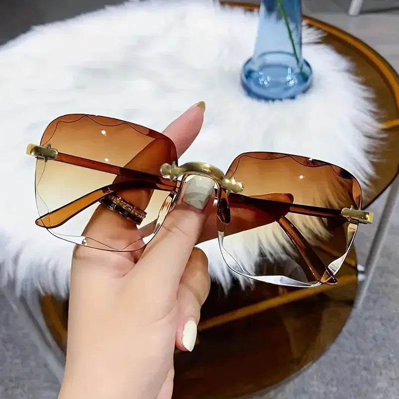 Square Rimless Sunglasses | 3-Pack UV400 Fashion Shades for Women & Men | Afrocentric