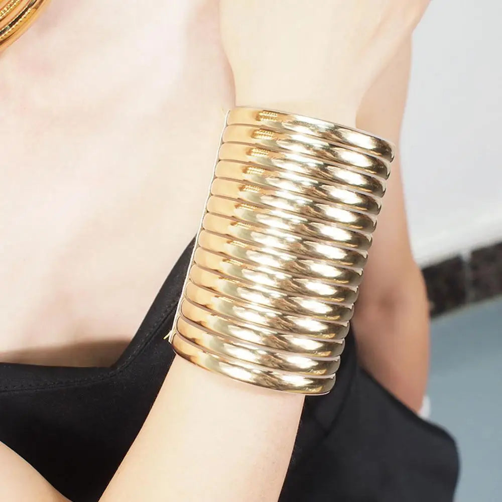 African Geometric Collar Necklace | Bold Statement Torque for Women B656 Gold Color | Afrocentric