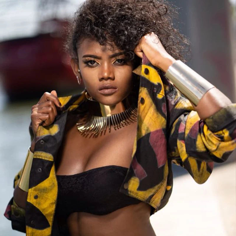 African Geometric Collar Necklace | Bold Statement Torque for Women | Afrocentric