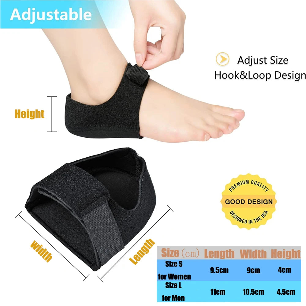 Plantar Fasciitis Heel Spur Support Insoles - U-Shaped Silicone Gel Heel Cups for Pain Relief | Afrocentric