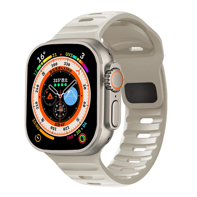 Silicone Sport Band for Apple Watch | Soft Rubber Strap for All Series & Ultra Starlight | Afrocentric