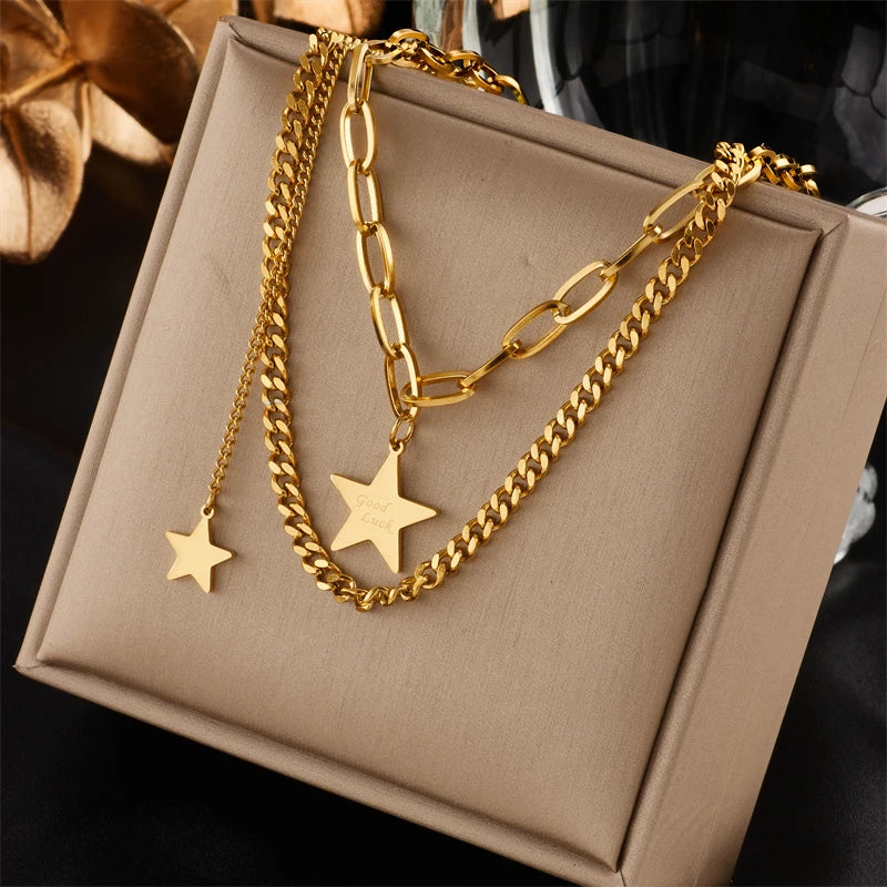Multilayer Coin Pendant Necklace | Layered Chain for Women | Afrocentric