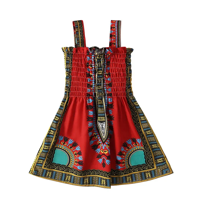 African Print Children's Dress Red | Afrocentric