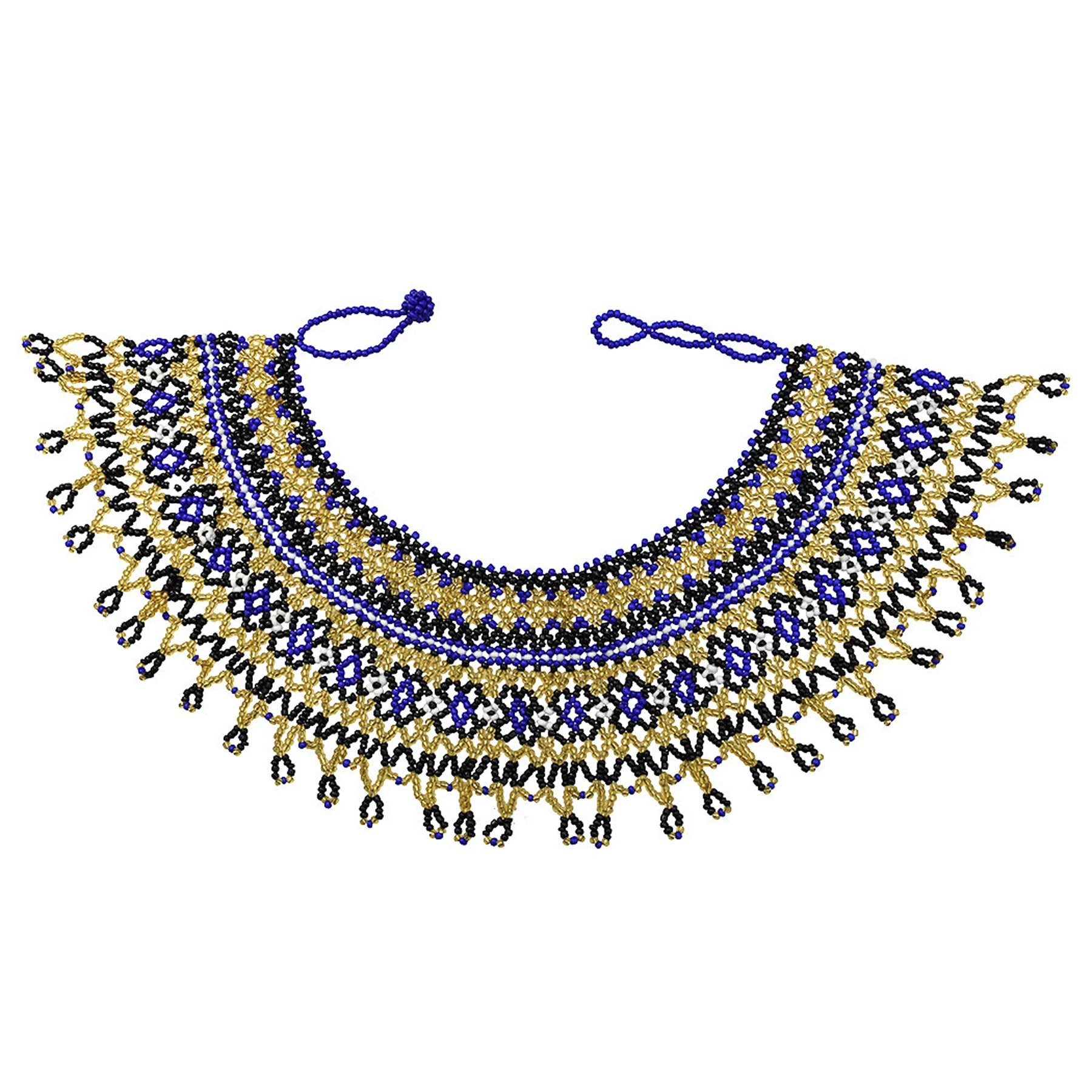 African Tribal Beaded Choker Necklace | Handmade Resin Bib B | Afrocentric