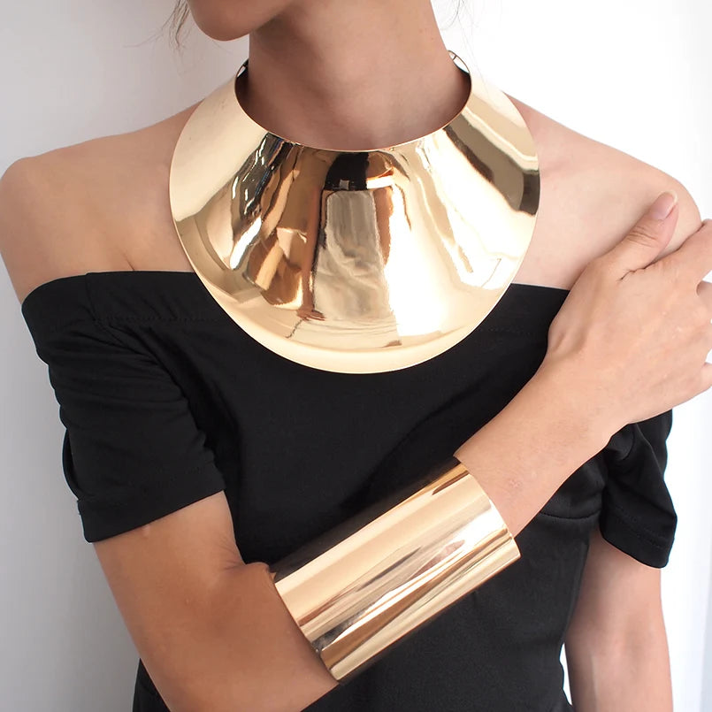 African Geometric Collar Necklace | Bold Statement Torque for Women | Afrocentric