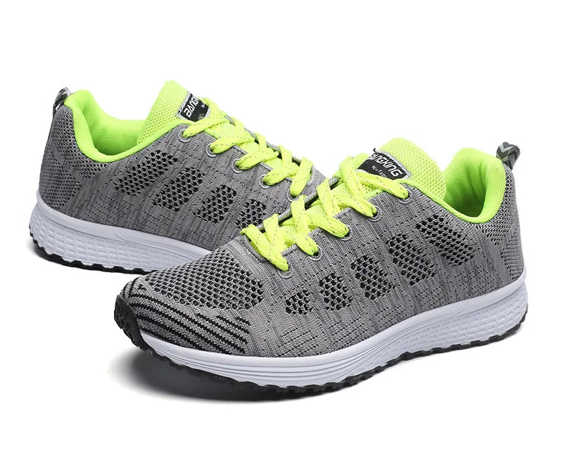 Women Casual Breathable Mesh Flat Sneakers - Lightweight Walking Gym Shoes | Afrocentric