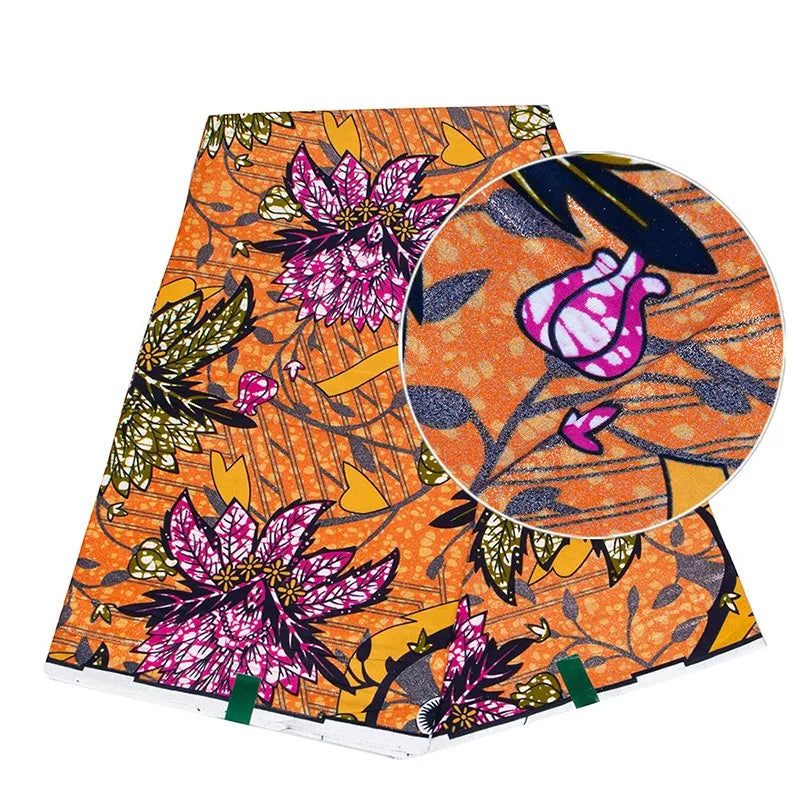 90x110cm African Ankara Cloth Women Glitter Glam Wax Fabric Cotton Soft Batik Golden Pagne Diy Craft Sewing Clothing Supplies 1 90X110CM | Afrocentric