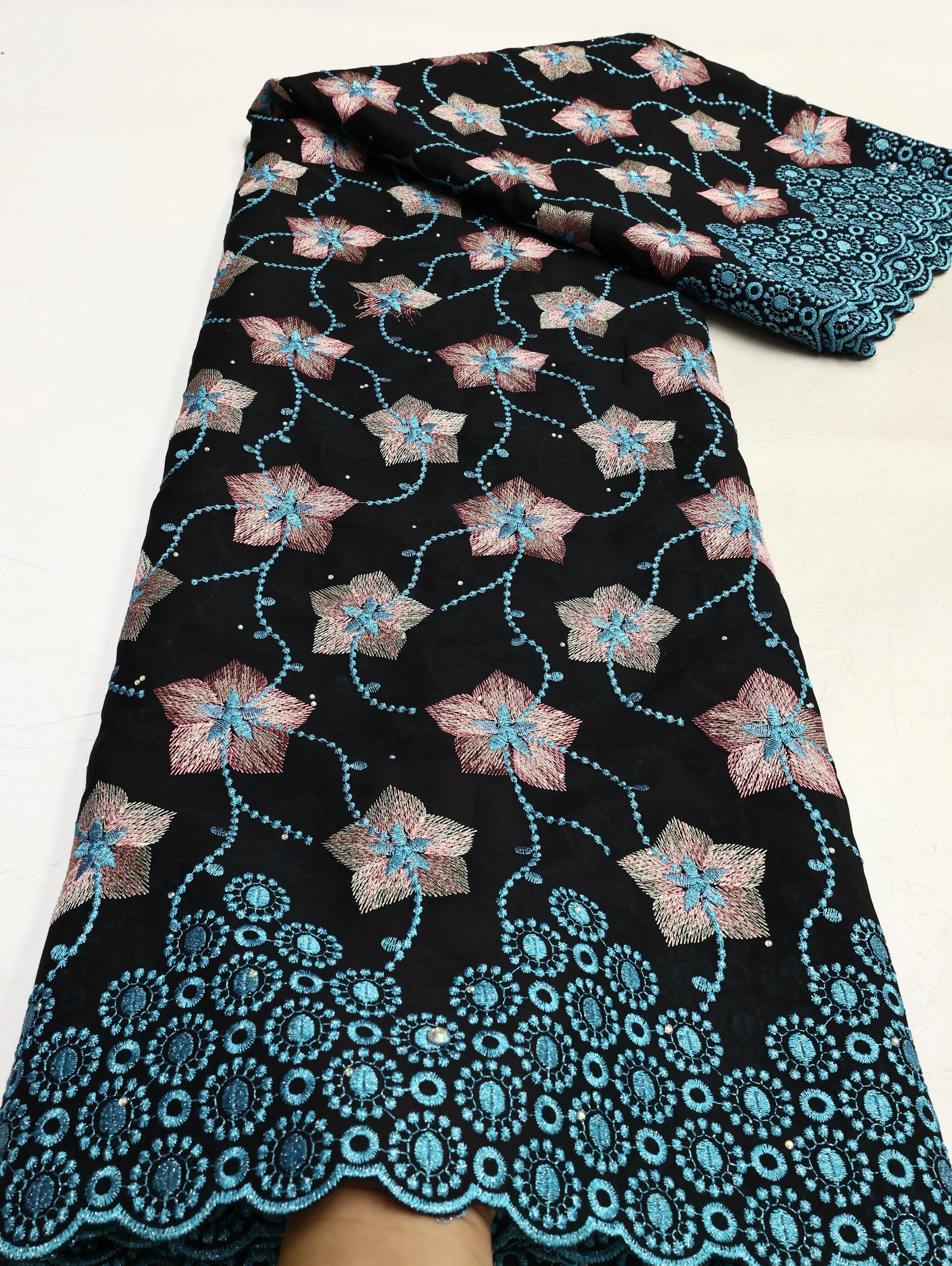 Swiss Voile Lace In Switzerland With 3D Flower Applique Stones 2026 Super Quality African Lace Fabric For Wedding Lace Dress LY3966-4 120cm 5 Yards | Afrocentric