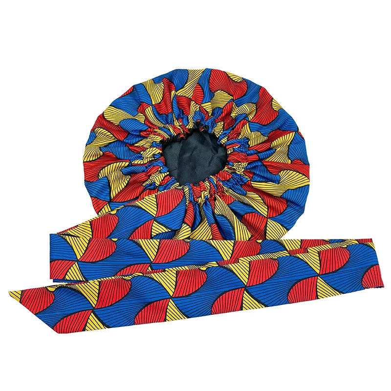 Ankara Print Satin Sleep Bonnet double layer-4 | Afrocentric