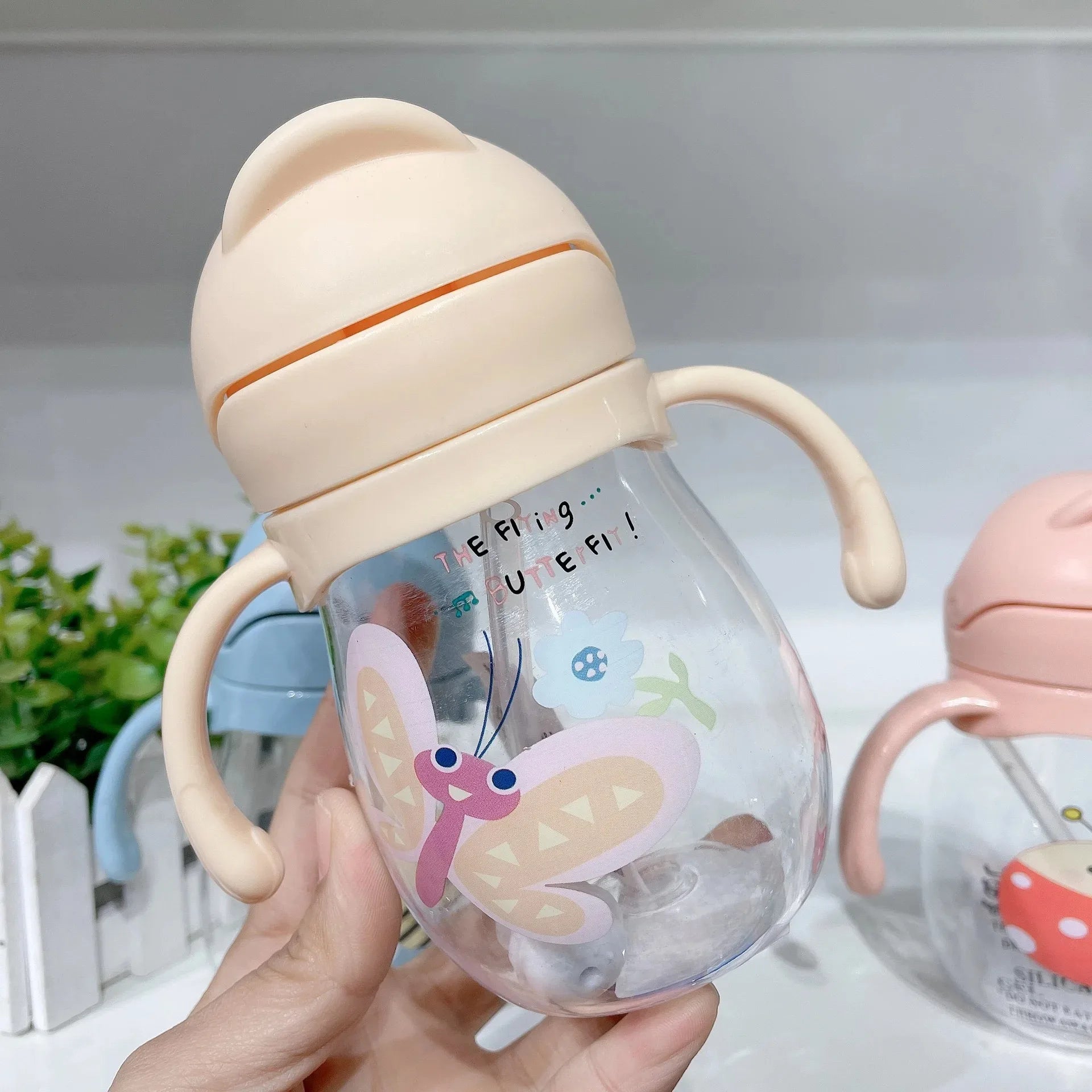 Baby Water Cup with Straw - Cute Anti-Choking Duckbill Infant Drinking Cup | Afrocentric