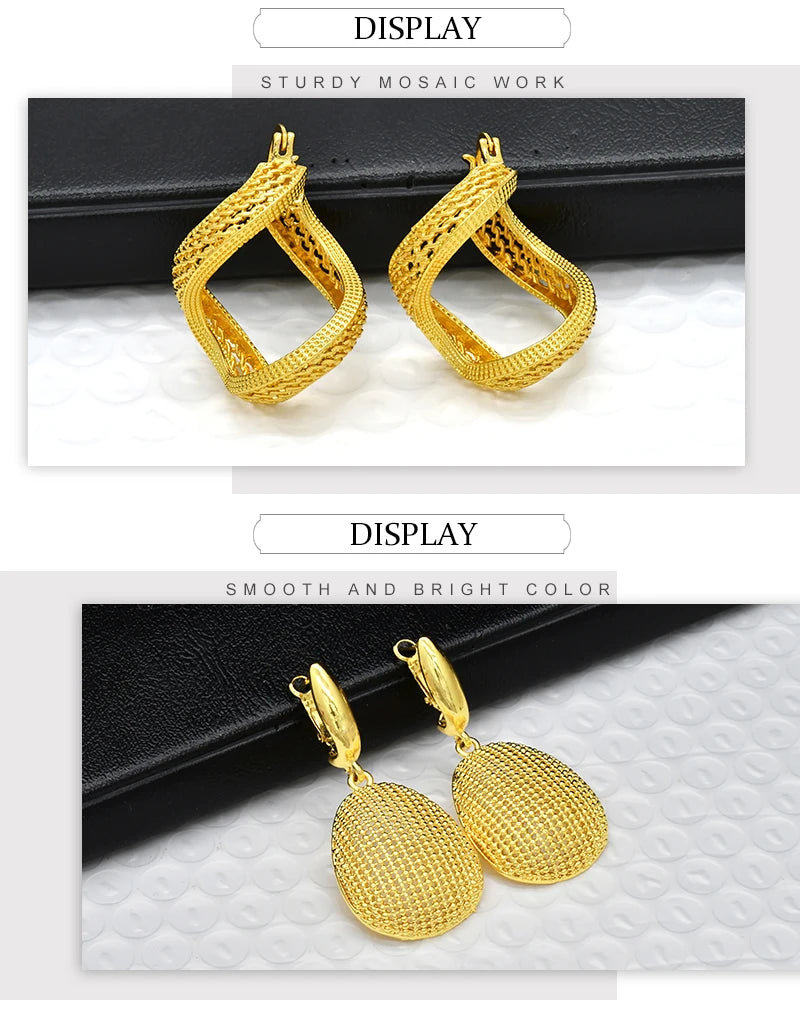 African Gold Round Statement Earrings | Afrocentric