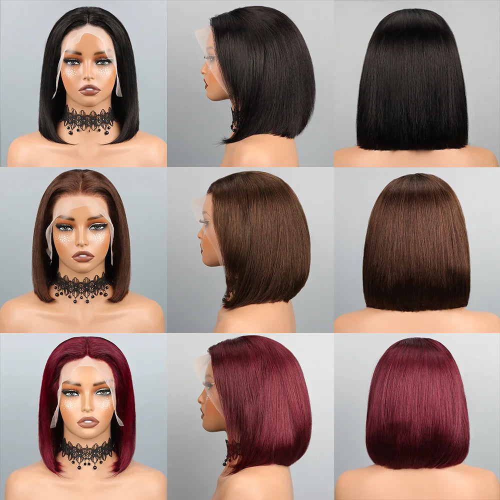 Bob Wig Human Hair | 13x4 HD Lace Front Glueless Pre-Plucked for Black Women | Afrocentric