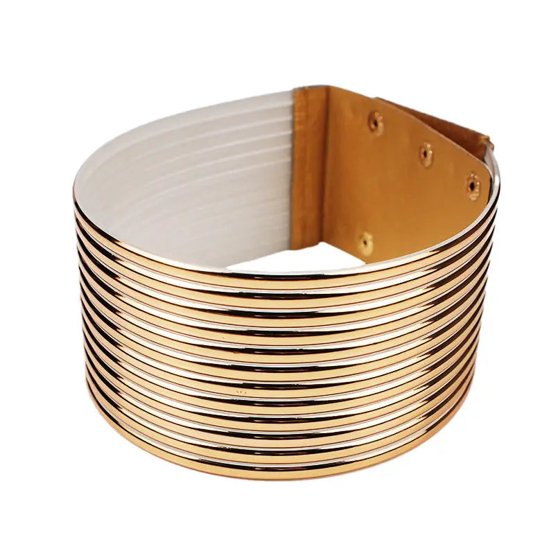African Geometric Collar Necklace | Bold Statement Torque for Women 4859 Gold Color | Afrocentric
