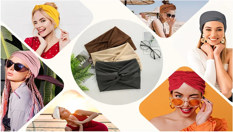 Wide Sports Headband | Elastic Yoga & Workout Hair Band for Women | Afrocentric
