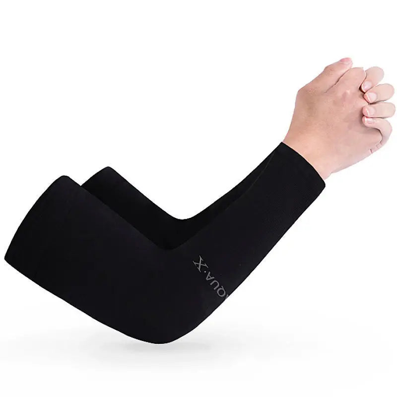 UV Protection Ice Silk Arm Sleeves | Sun Cover for Cycling & Driving | Unisex black B | Afrocentric