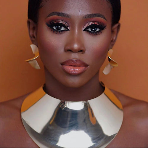 African Geometric Collar Necklace | Bold Statement Torque for Women | Afrocentric