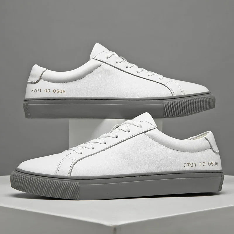 Italian Genuine Leather Men's Shoes 2025 - Designer White Comfortable Walking Shoes | Afrocentric