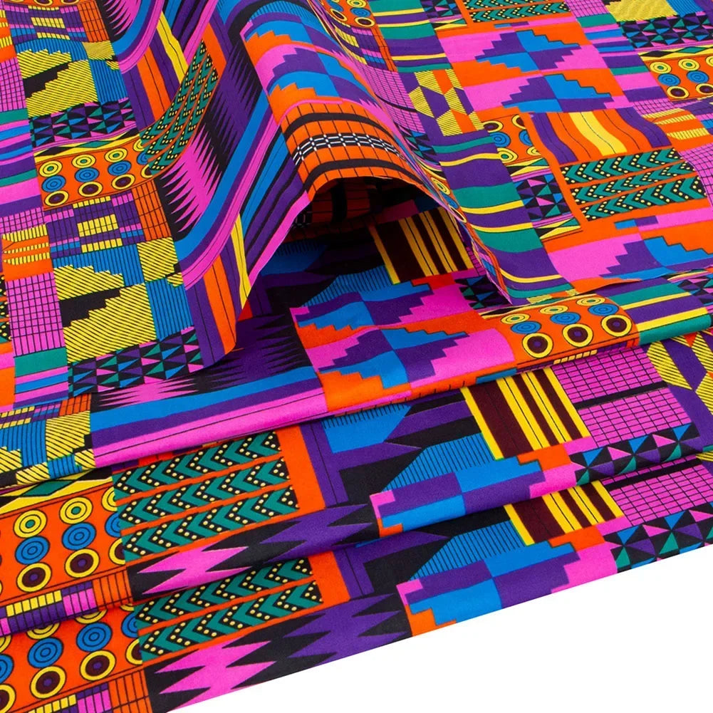 Ankara Prints African Dress Africa Prints Dimensions Handsewing Textile Veritable Wax Fan Pattern Vibrant Ankara Prints | Afrocentric