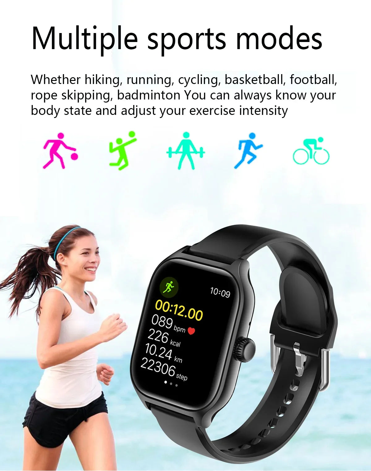 Smart Fitness Watch | Bluetooth Call, Heart Rate, Sleep Tracker & 2.01" Display | Afrocentric