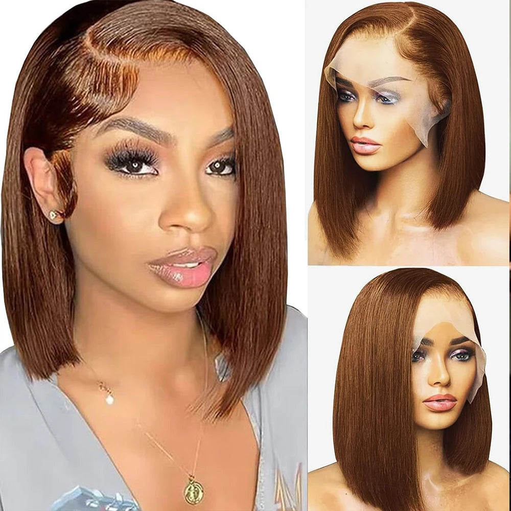 Bob Wig Human Hair | 13x4 HD Lace Front Glueless Pre-Plucked for Black Women 4 China Mainland | Afrocentric