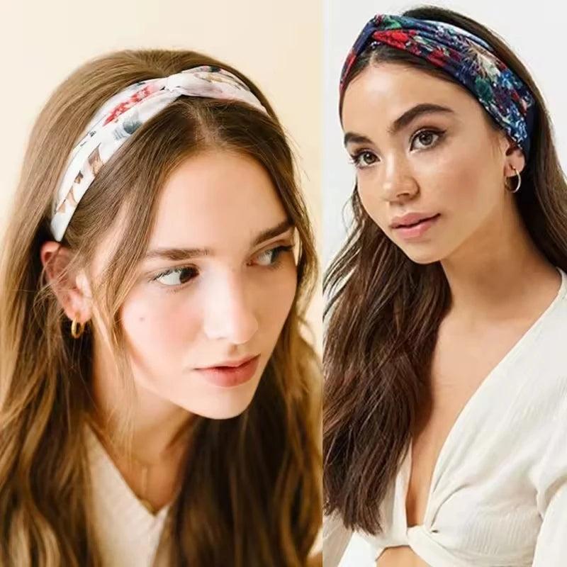 Boho Knot Elastic Headband | Cross Turban Hair Band for Women | Afrocentric