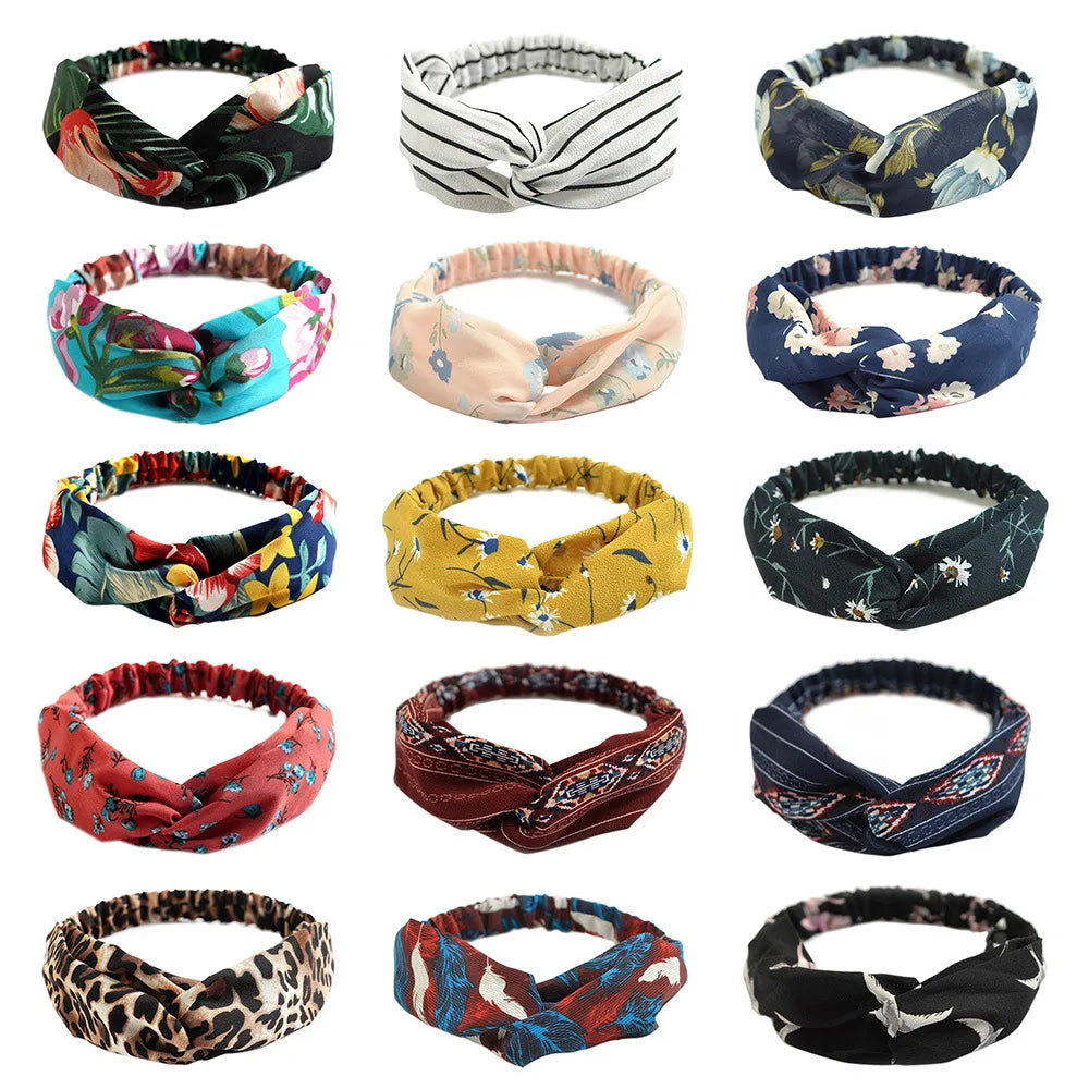 Boho Knot Elastic Headband | Cross Turban Hair Band for Women | Afrocentric