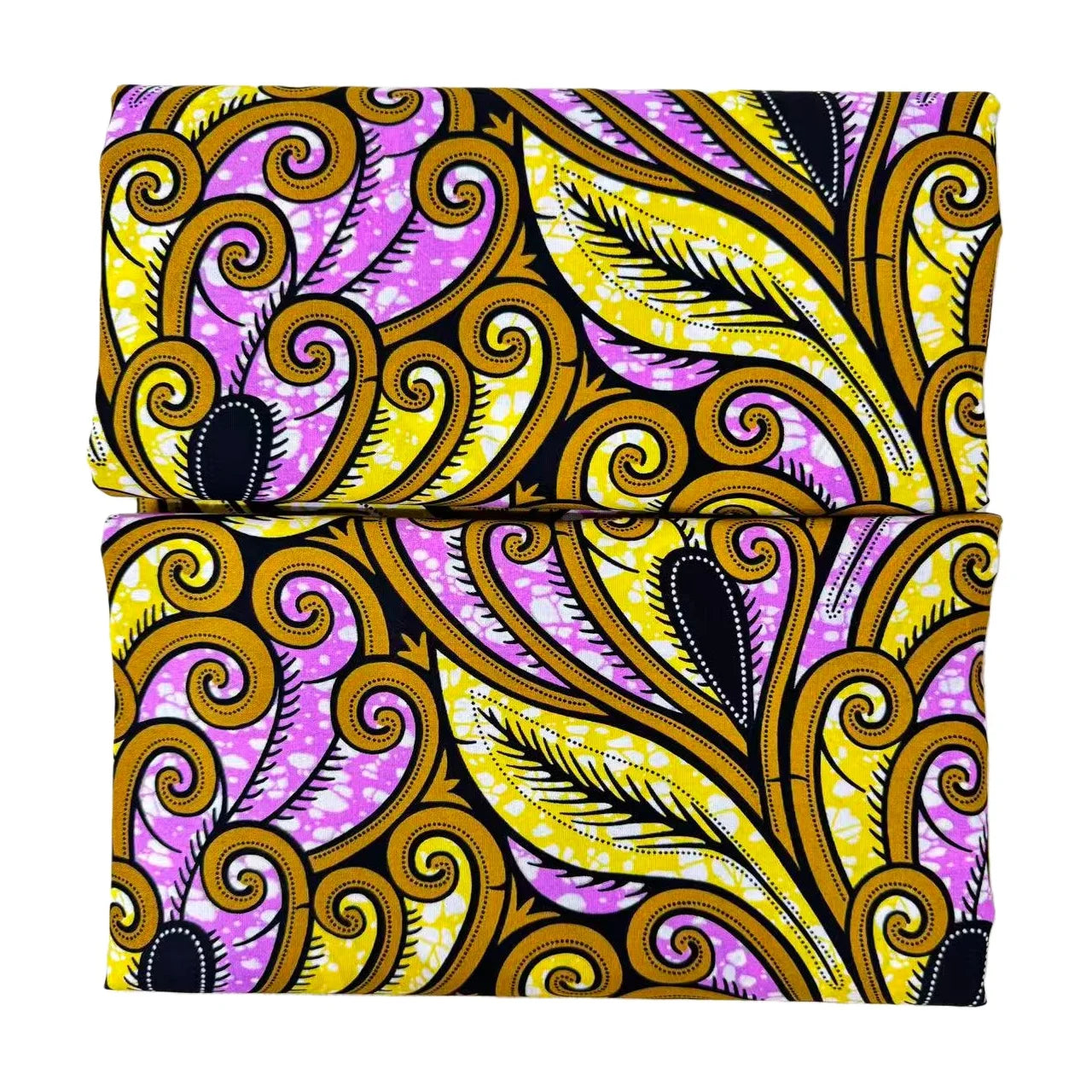 6yard pink yellow geometric pattern printed on Angora African style fabric, suitable for sewing, handmade, and DIY projects | Afrocentric