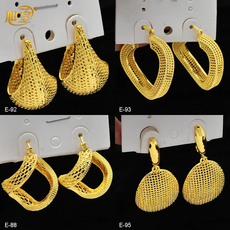 African Gold Round Statement Earrings | Afrocentric