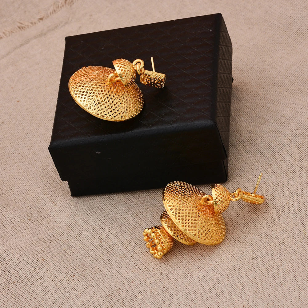 African Gold Coin Drop Earrings | Afrocentric