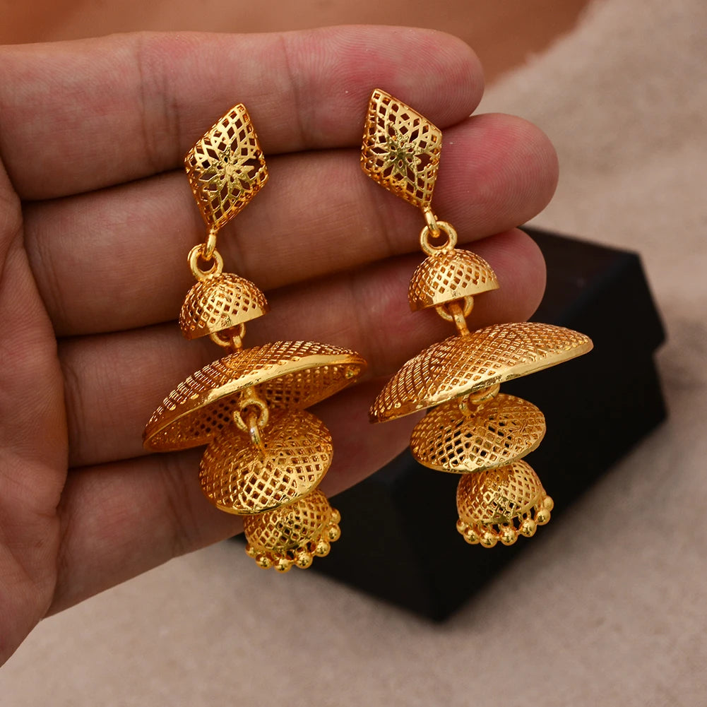African Gold Coin Drop Earrings | Afrocentric