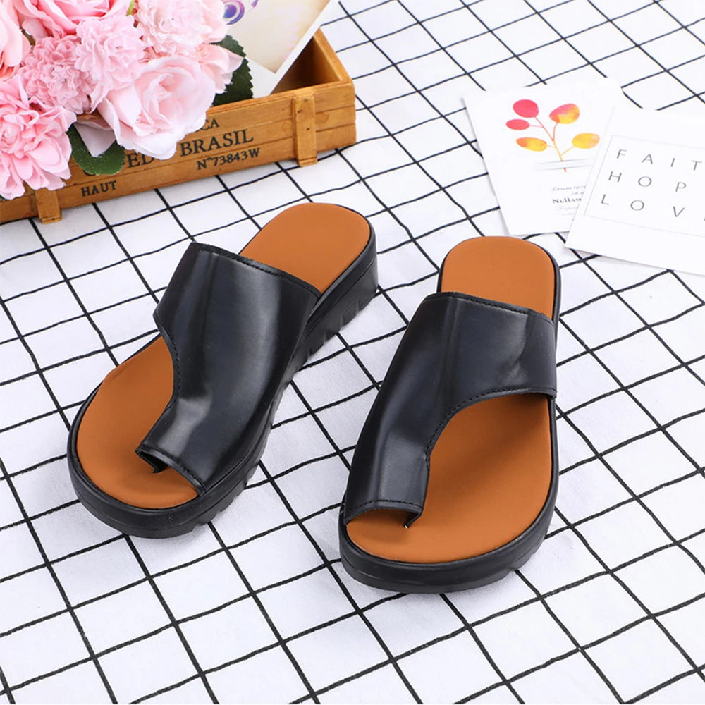 Women Summer Orthopedic Sandals - Comfy Platform Flat Bunion Corrector Slippers | Afrocentric