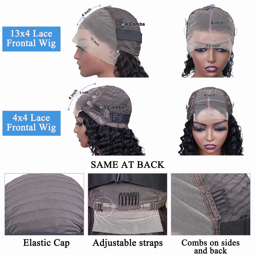 Brazilian Curly Bob Lace Front Wig | 13x4 HD Deep Wave Human Hair 8-16 Inch | Afrocentric