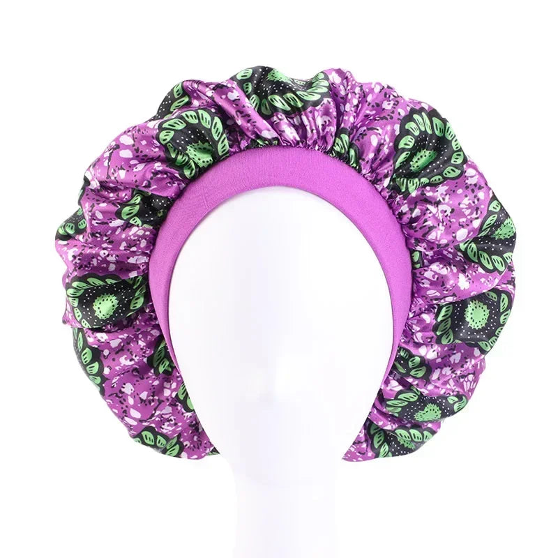 African Print Satin Sleep Cap & Hair Bonnet | Afrocentric