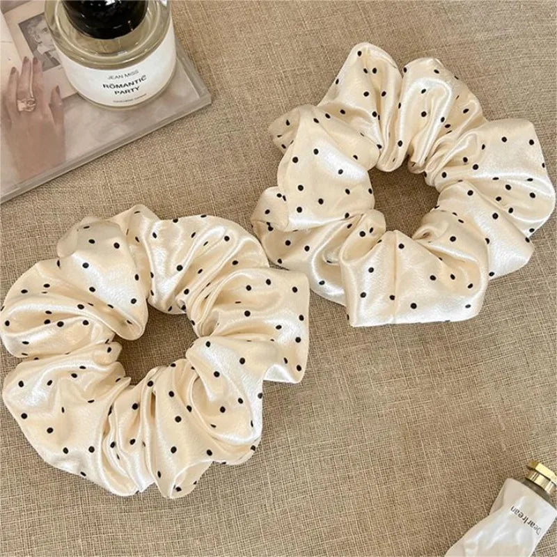 Polka Dot Scrunchie Set | Elastic Hair Ties for Women | Afrocentric