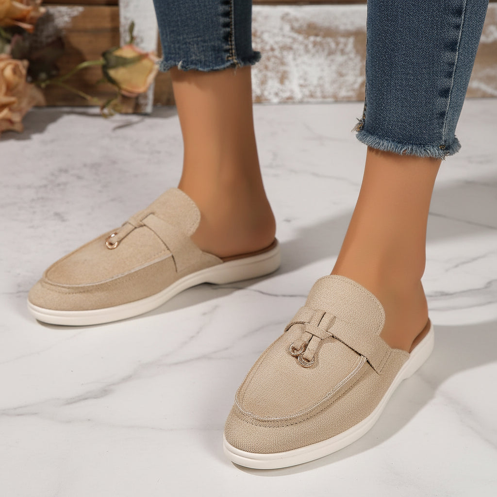 2024 Women's Slip-On Sneakers - Flat Casual Loafers Plus Size Vulcanized Walking Shoes Khaki | Afrocentric