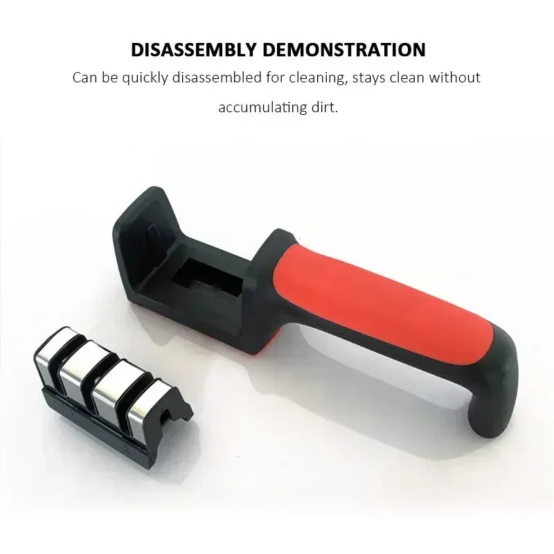 3-Stage Kitchen Knife Sharpener | Ceramic & Stainless Steel Handheld Sharpener | Afrocentric