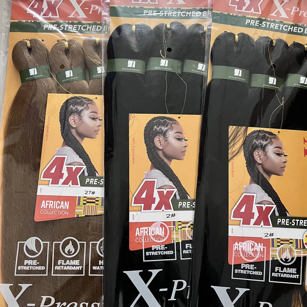 Pre-Stretched Braiding Hair 38" | Kanekalon Yaki Straight 4 Pcs/Lot | Afrocentric