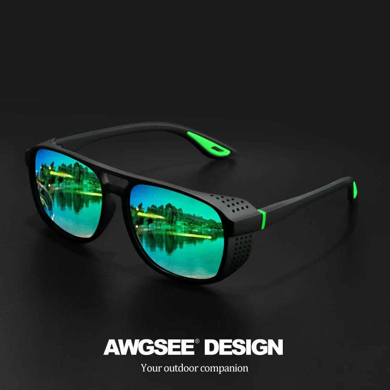 Polarized Sports Sunglasses | UV400 Mirror Lenses for Cycling, Running & Outdoor Sports C5 Green | Afrocentric