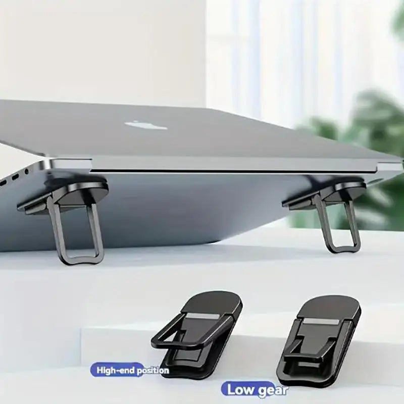 Mini Foldable Laptop Stand | 2-Pack | Self-Adhesive | 2 Adjustable Angles | Afrocentric